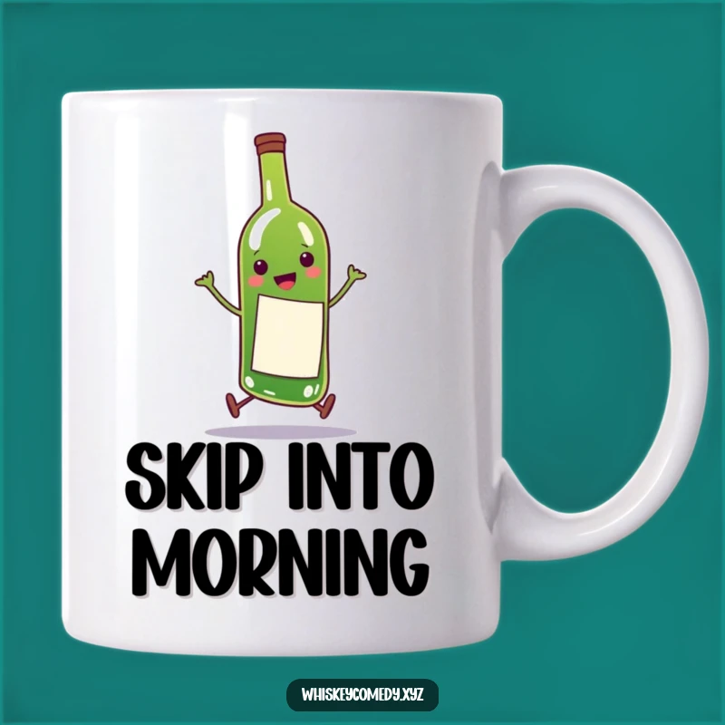 Funny Wine Bottle Mug: Happy Skip, Perfect Funny Gift for Wine Lovers