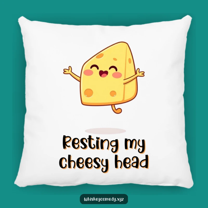 Cozy Funny Cheese Jump Pillow: Cuddle Up with a Happy Wedge, Adorable Humorous Gift