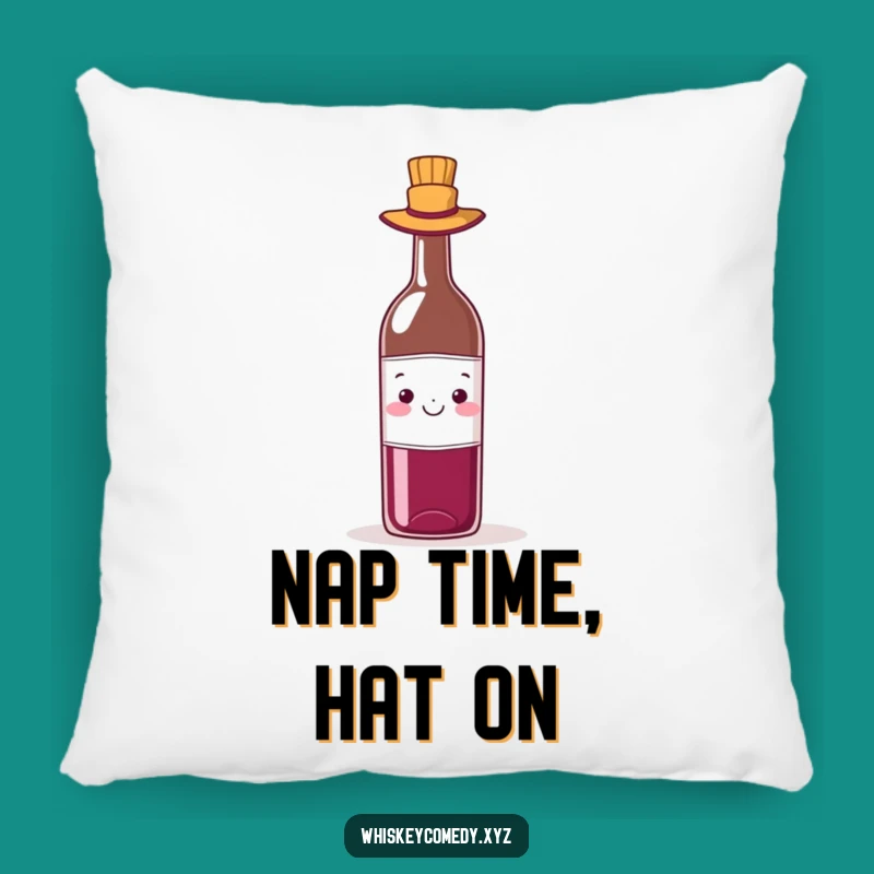 Cozy Funny Wine Hat Pillow: Snuggle with a Stylish Bottle, Adorable Humorous Gift