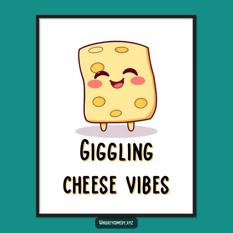 Funny Cheese Digital Art: Giggling Spin Fun, Instant Funny Gift Download