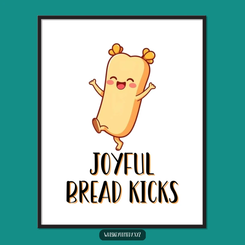 Funny Baguette Digital Art: Joyful Kick Fun, Instant Funny Gift Download