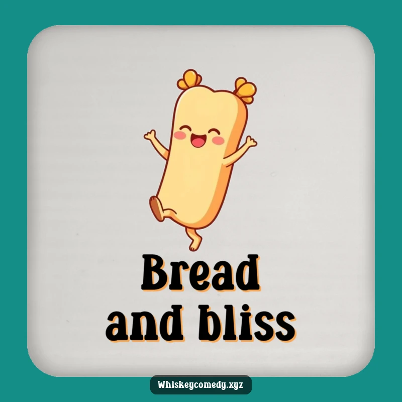 Funny Baguette Coaster: Protect with Joyful Kicks, Cute Funny Gift