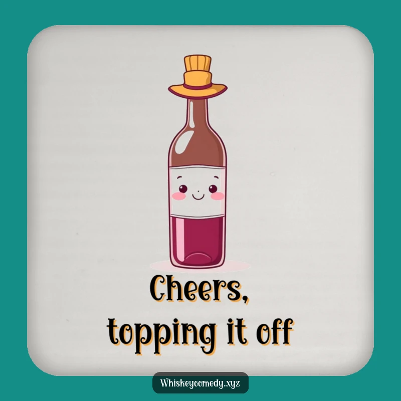 Funny Wine Hat Coaster Set: Protect Surfaces with a Stylish Bottle, Quirky Humorous Gift