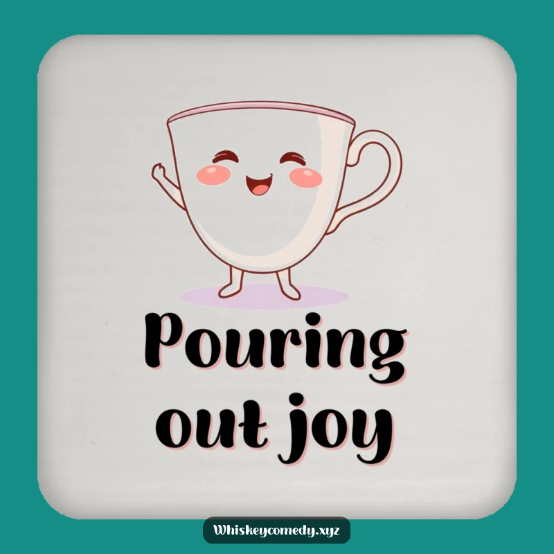 Funny Teacup Jig Coaster Set: Protect Surfaces with a Dancing Cup, Quirky Humorous Gift