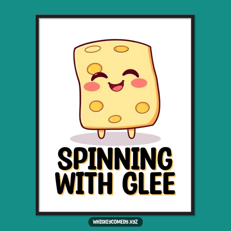 Funny Cheese Poster: Giggling Spin Art, Perfect Funny Gift