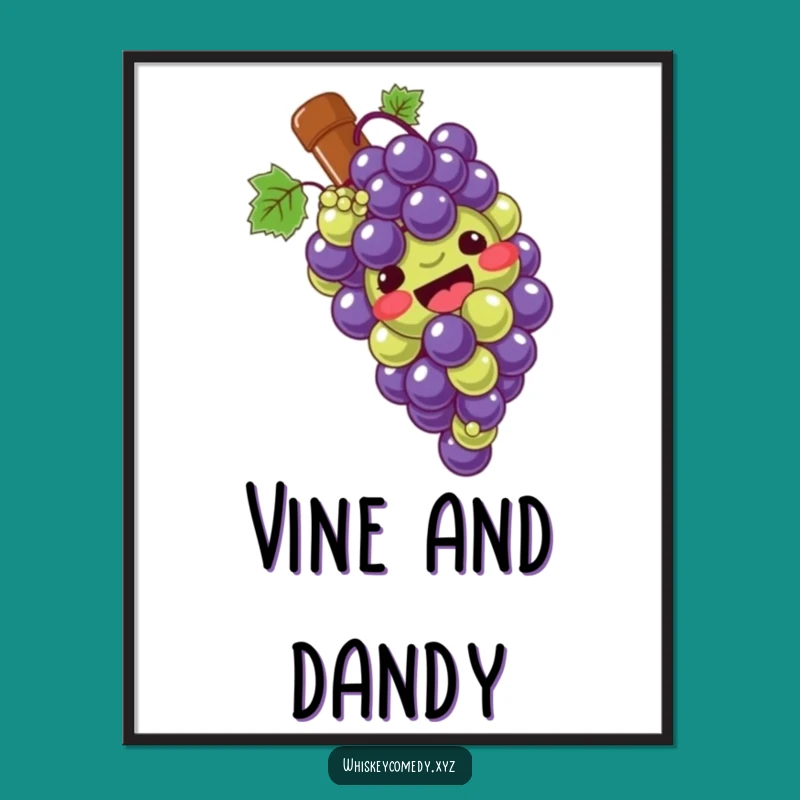 Funny Grape Slide Poster: Whimsical Wine Art, Perfect Playful Decor, Great Humorous Gift