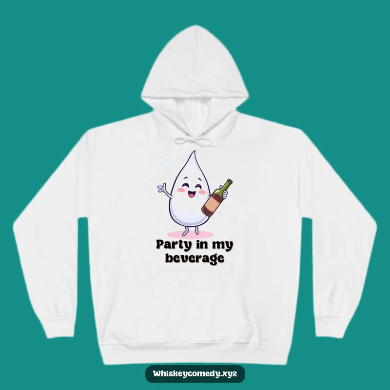 Funny Water & Wine Hoodie: Cozy Dancing Droplet Design, Ultimate Funny Gift