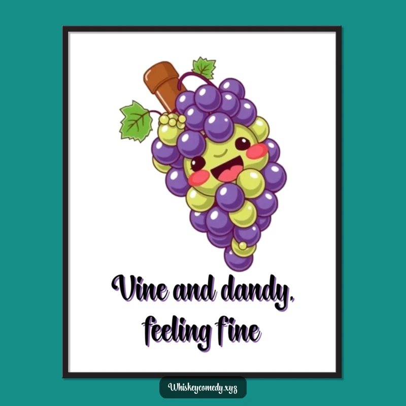 Free Printable Sliding Grapes Wall Art: Funny Giggling Bunch Downloadable Decor