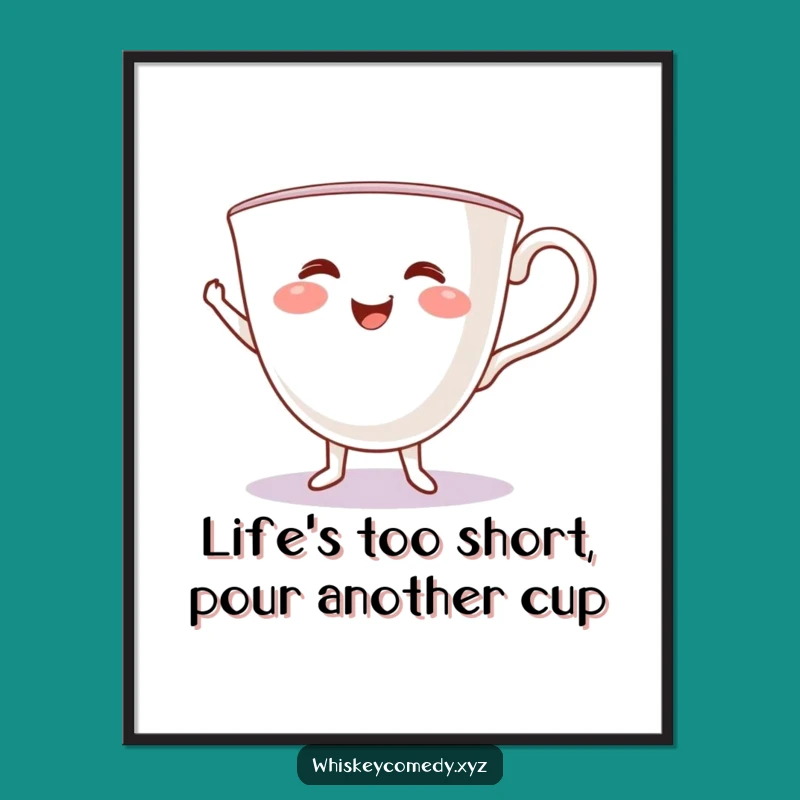 Free Printable Teacup Jig Wall Art: Funny Dancing Teacup Downloadable Home Decor