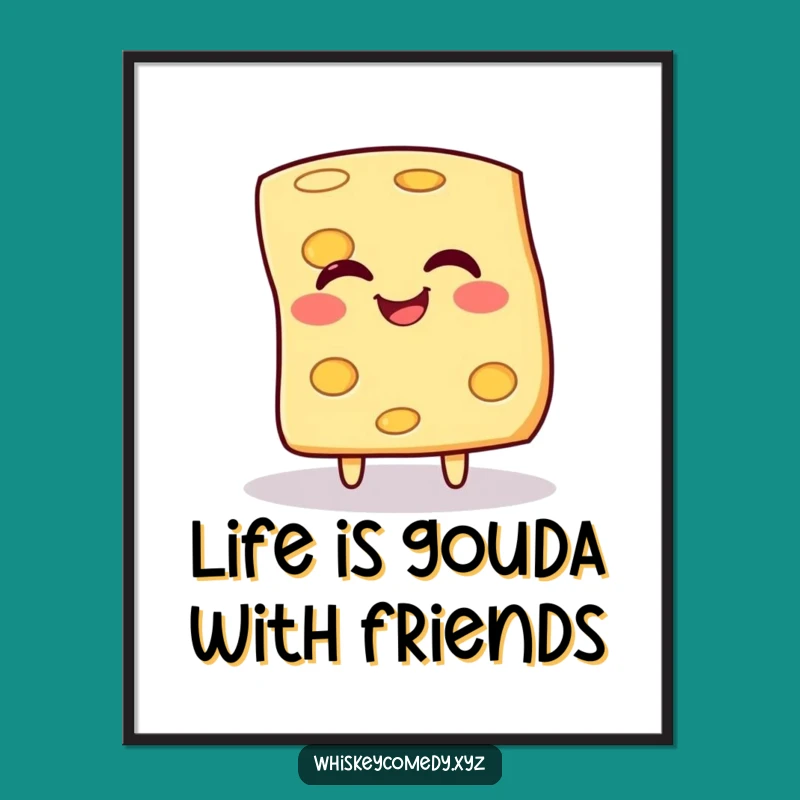 Funny Free Printable Cheese Wall Art: Giggling Slice Spin Decor Download!