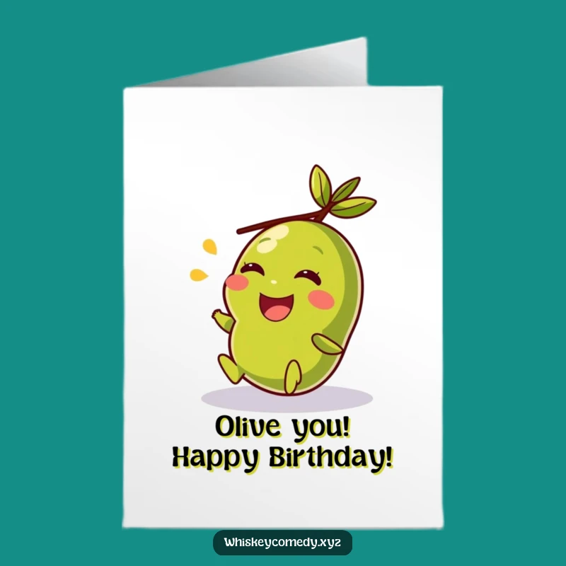 Free Printable Birthday Card Funny Giggling Olive, Perfect Downloadable Gift for Laughs