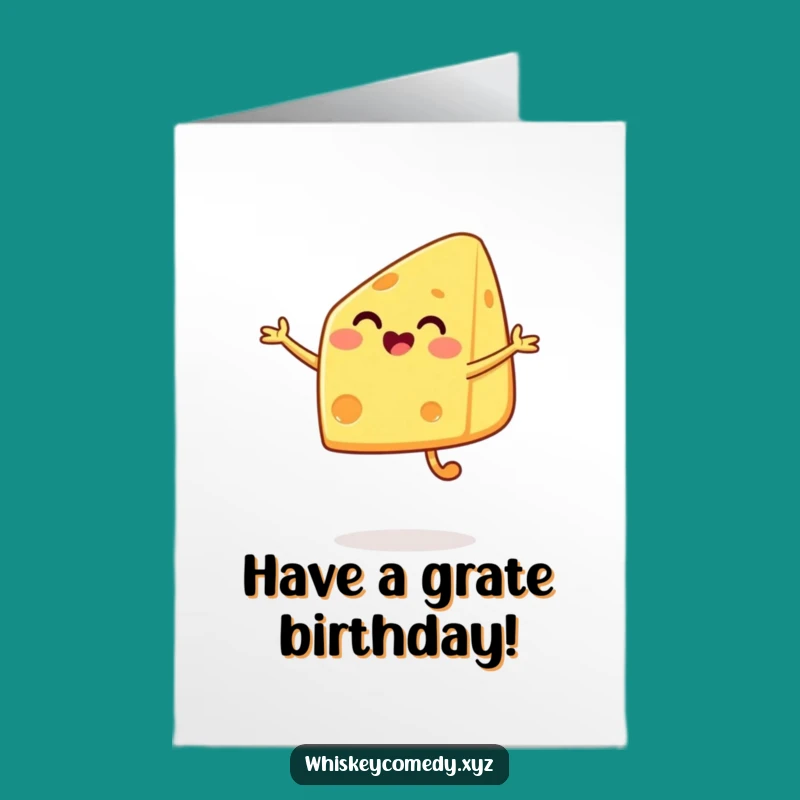 Free Printable Jumping Cheese Birthday Card: Funny Downloadable for Cheese Lovers