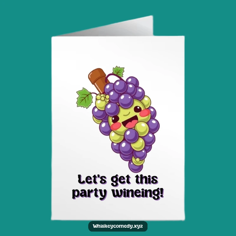 Free Printable Grapes Sliding Birthday Card: Funny Downloadable for Wine & Fun Lovers