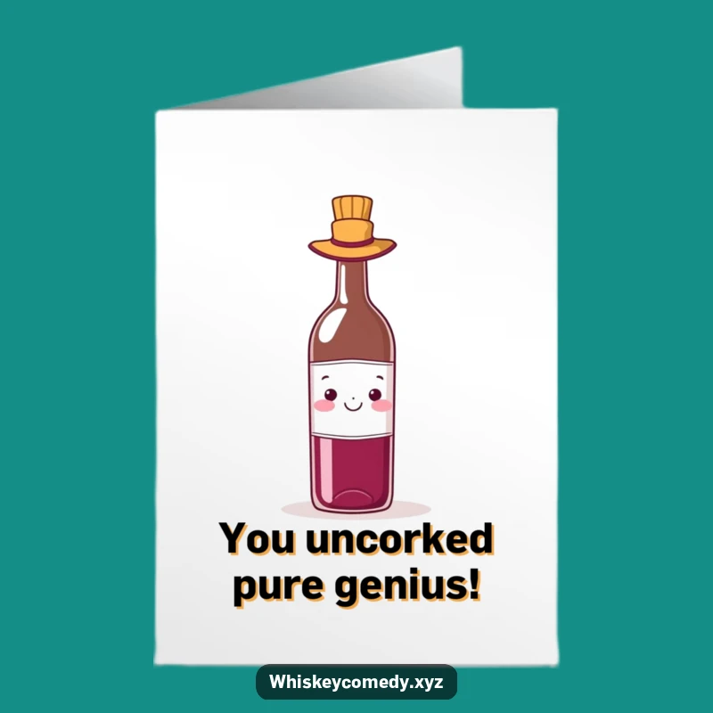 Free Printable Wine Hat Card: Celebrate with a Dapper Bottle Downloadable
