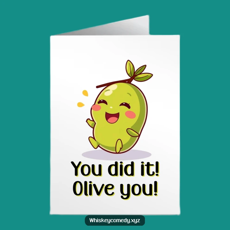 Free Printable Congrats Card with Giggling Olive, Hilarious Downloadable Gift for Any Occasion