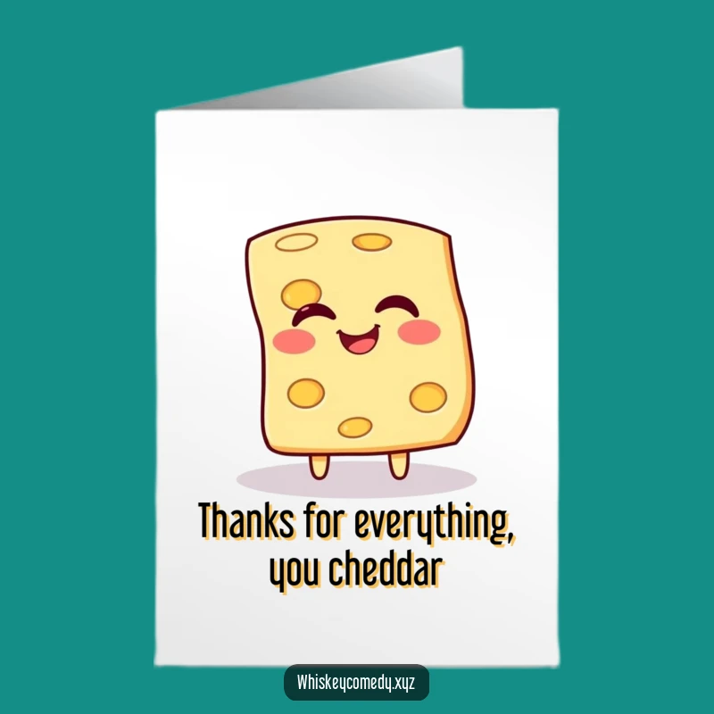 Free Printable Cheese Thank You Card: Funny Giggling Spin Downloadable Gift!