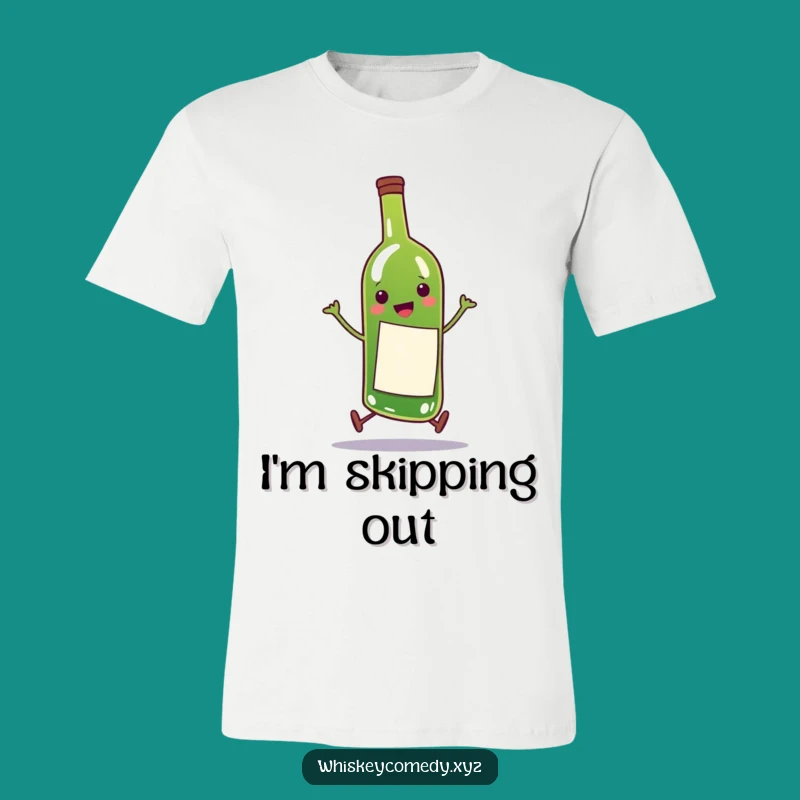 Funny Wine Bottle T-Shirt: Happy Skip Fun, Ideal Funny Gift