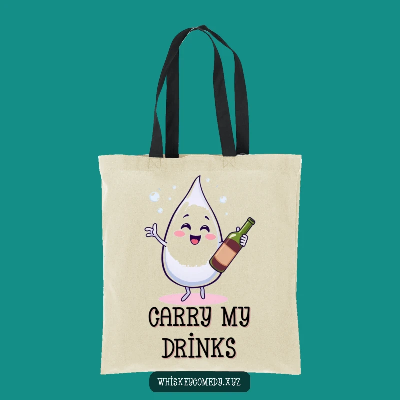 Funny Water & Wine Tote Bag: Dance with Droplets, Great Funny Gift