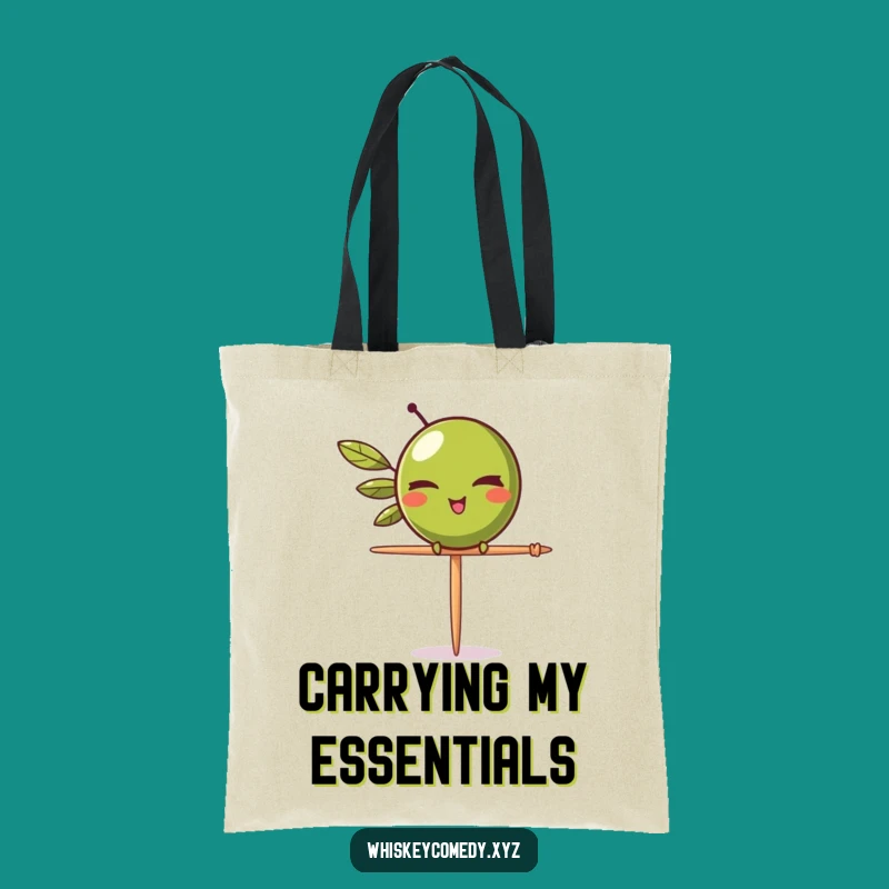 Funny Olive Wink Tote Bag: Carry Your Style, a Balancing Olive, Chic Humorous Gift
